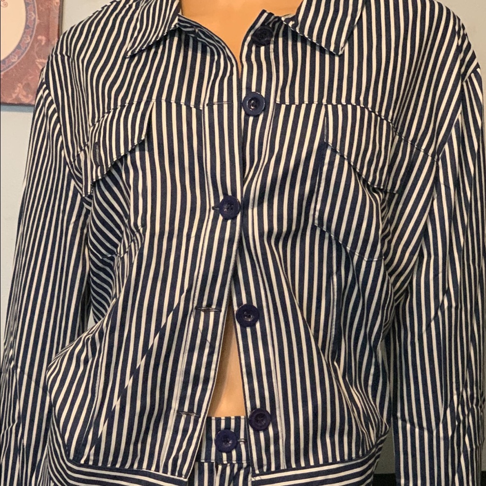 2 piece striped short set
